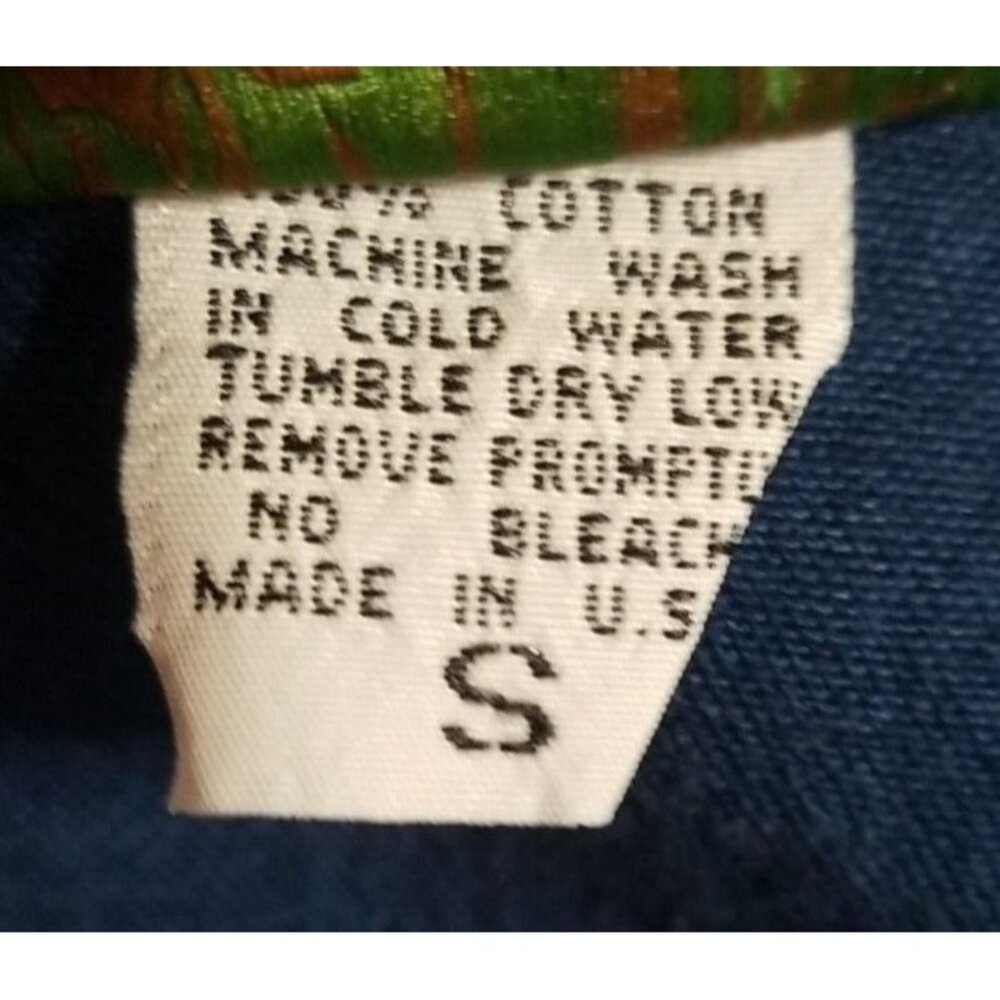 Pado Vtg 80s Womens Dress S Denim Tie Back Vest Long USA Cotton Long Sleeve - Picture 10 of 10